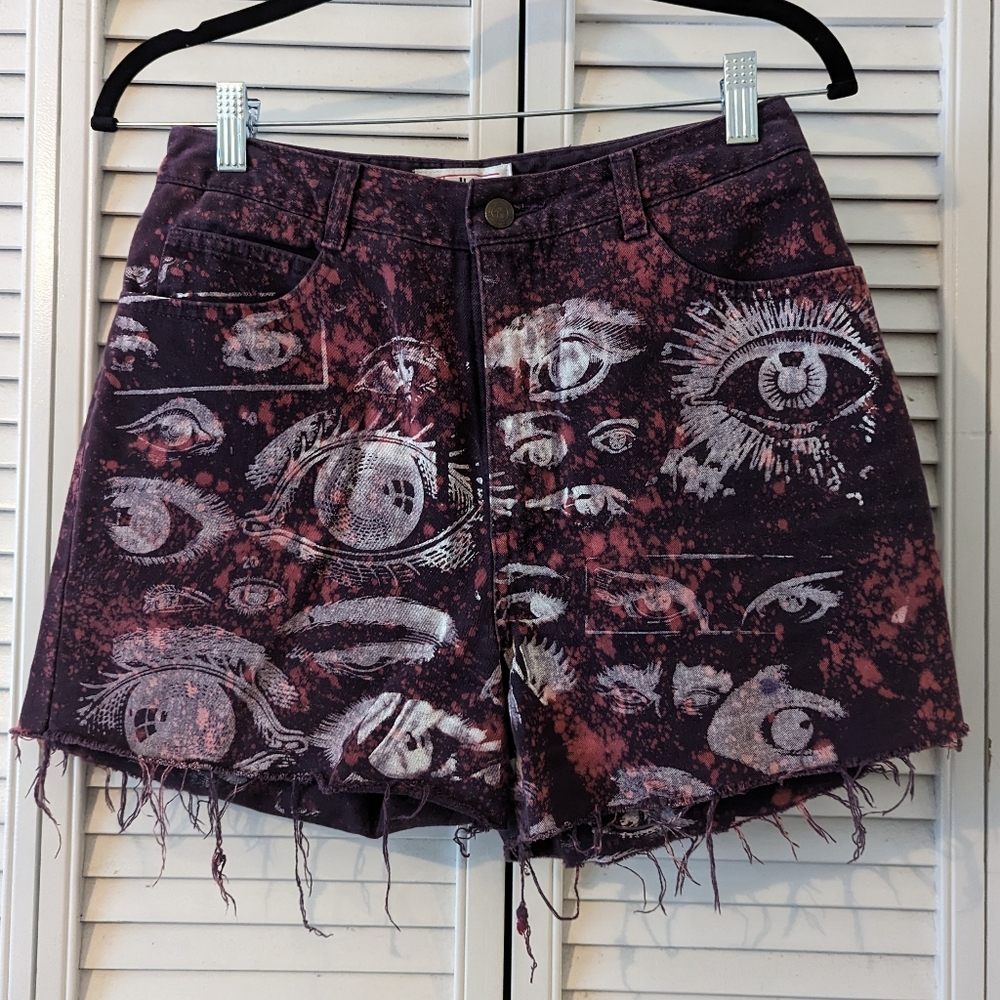 Funky Painted Denim Shorts